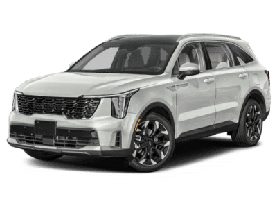 2026 Kia Sorento EX in Ivory Silver — front three-quarter view
