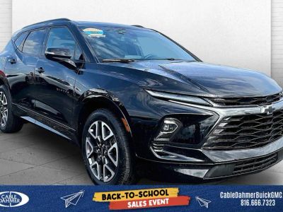 2024 Chevrolet Blazer RS in Black — front three-quarter view