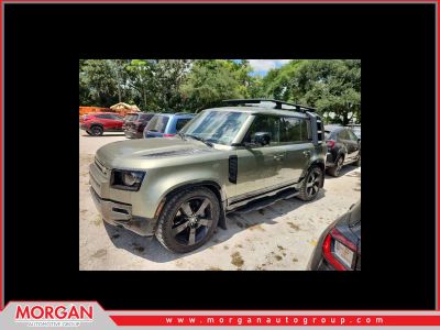 2021 Land Rover Defender X-Dynamic SE in Pangea Green Metallic — front three-quarter view