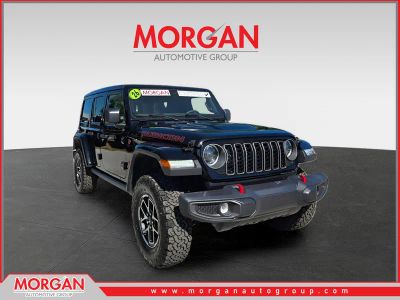 2026 Jeep Wrangler Rubicon in Black Clearcoat — front three-quarter view