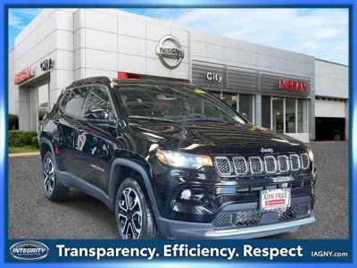 2023 Jeep Compass Limited in Diamond Black Crystal Pearlcoat — front three-quarter view