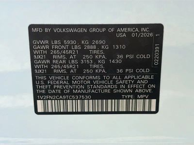 2026 Volkswagen Atlas — photo 44 view