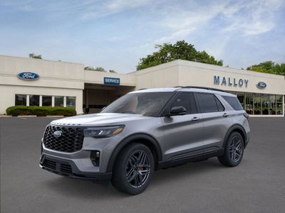 2026 Ford Explorer ST-Line in Gray — front three-quarter view