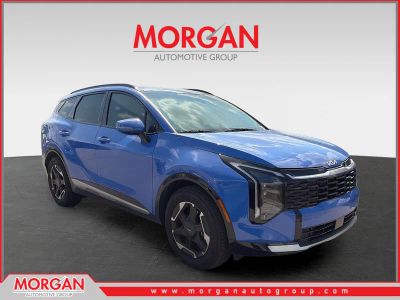 2026 Kia Sportage SX in Nebular Blue — front three-quarter view