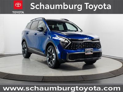 2023 Kia Sportage X-Line in Blue — front three-quarter view