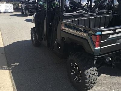 2026 Polaris Ranger Crew XP 1000 Premium Blue Labyrinth — engine compartment view