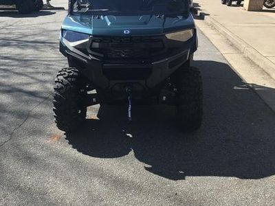 2026 Polaris Ranger Crew XP 1000 Premium Blue Labyrinth in BLUE — front three-quarter view