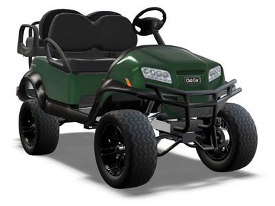 2024 Club Car Onward Lifted 4 Passenger Electric NA in Metallic Jade Green — front three-quarter view