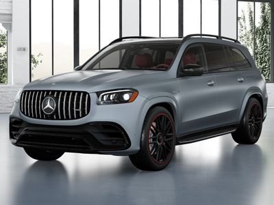 2026 Mercedes-Benz GLS AMG 63 4MATIC+ in MANUFAKTUR Signature Cirrus Silver Magno — front three-quarter view