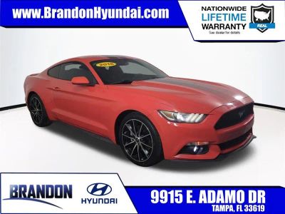2016 Ford Mustang EcoBoost in Orange — front three-quarter view