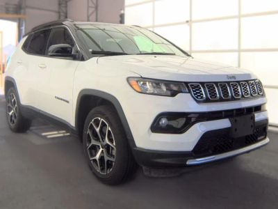2025 Jeep Compass Limited 4x4 in Bright White Clearcoat — front three-quarter view