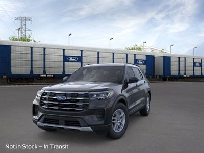 2026 Ford Explorer Active in Agate Black Metallic — front three-quarter view