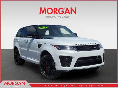 2021 Land Rover Range Rover Sport SVR in Fuji White — front three-quarter view