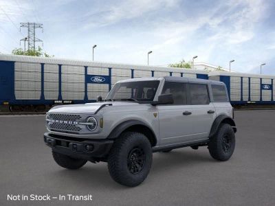 2026 Ford Bronco Badlands in Avalanche Gray — front three-quarter view