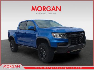 2022 Chevrolet Colorado 4WD ZR2 in Bright Blue Metallic — front three-quarter view