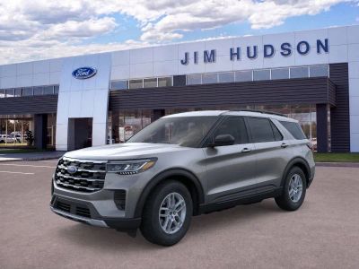 2026 Ford Explorer Active in Gray Metallic — front three-quarter view