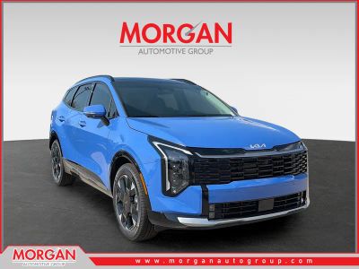 2026 Kia Sportage SX-Prestige in Nebular Blue — front three-quarter view