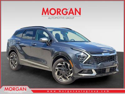 2024 Kia Sportage SX-Prestige in Gravity Gray — front three-quarter view