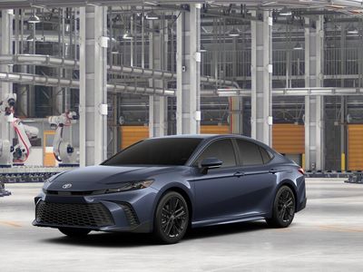 2026 Toyota Camry SE in Dark Cosmos — front three-quarter view