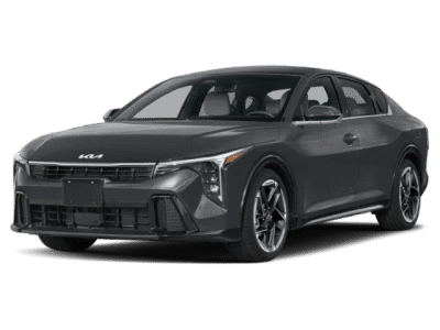 2026 Kia K4 GT-Line in Interstellar Gray — front three-quarter view