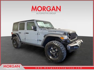 2026 Jeep Wrangler Willys in Gray — front three-quarter view