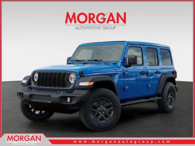 2026 Jeep Wrangler Sport S in Blue — front three-quarter view