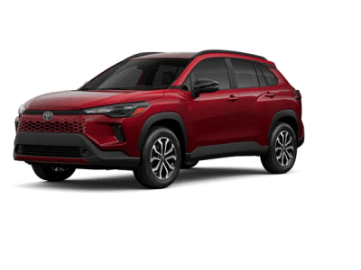 2026 Toyota Corolla Cross Hybrid Hybrid in Soul Red Crystal — front three-quarter view
