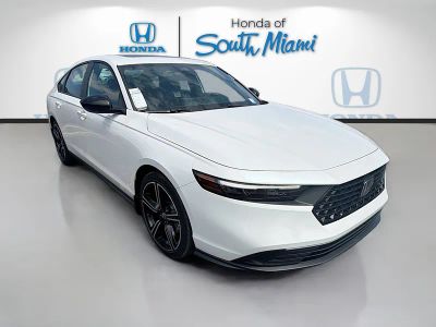 2026 Honda Accord Hybrid Sport in Platinum White Pearl — front three-quarter view