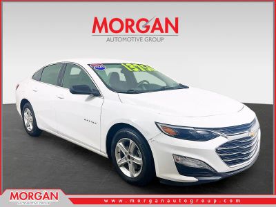 2020 Chevrolet Malibu LS in White — front three-quarter view