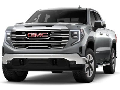 2026 GMC Sierra 1500 SLT in Sterling Metallic — front three-quarter view