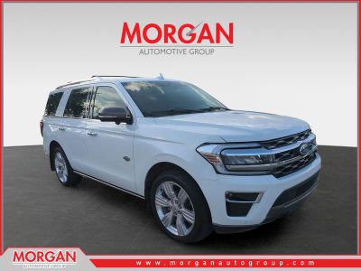 2022 Ford Expedition King Ranch in White — front three-quarter view