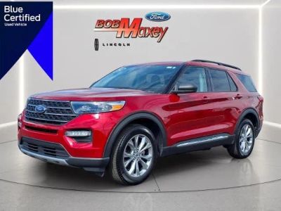 2023 Ford Explorer XLT in Rapid Red Metallic Tinted Clearcoat D4 — front three-quarter view