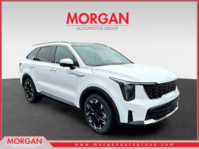 2026 Kia Sorento SX in White — front three-quarter view