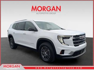 2025 GMC Acadia Elevation in White — front three-quarter view