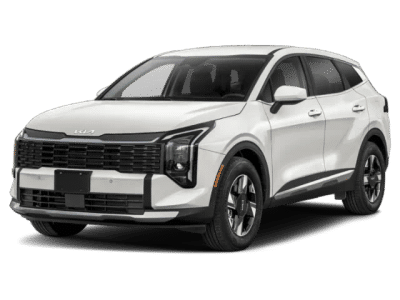 2026 Kia Sportage LX in White — front three-quarter view