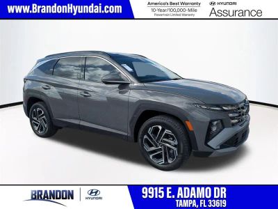 2026 Hyundai TUCSON Limited in Gray — front three-quarter view