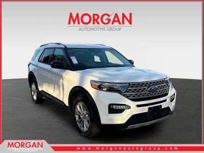 2024 Ford Explorer Limited in Oxford White — front three-quarter view