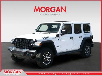 2024 Jeep Wrangler 4xe Willys in Bright White Clearcoat — front three-quarter view