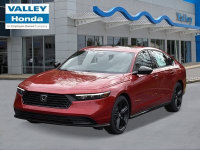 2026 Honda Accord Hybrid Sport-L in Radiant Red Metallic — front three-quarter view