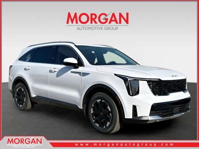 2026 Kia Sorento S in Glacial White Pearl — front three-quarter view