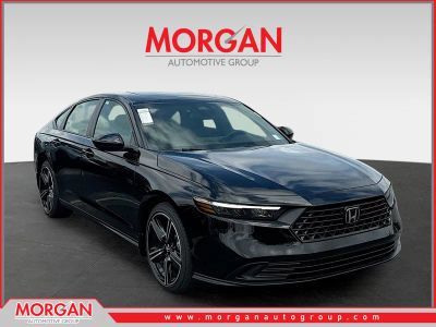 2026 Honda Accord Hybrid Sport in Crystal Black Pearl — front three-quarter view