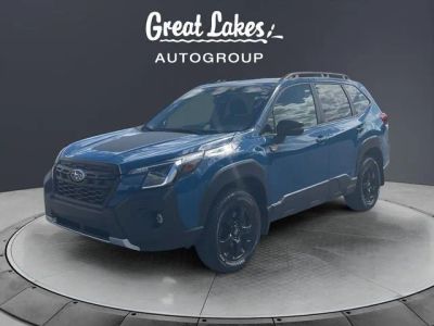 2023 Subaru Forester Wilderness in Geyser Blue — front three-quarter view