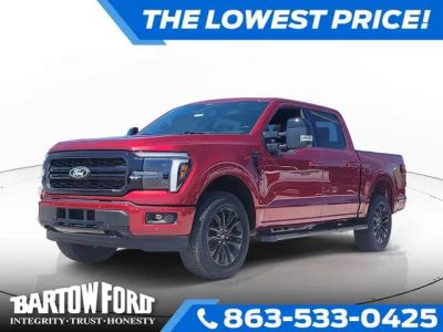 2026 Ford F-150 Lariat 4WD SUPERCREW in Ruby Red Metallic — front three-quarter view