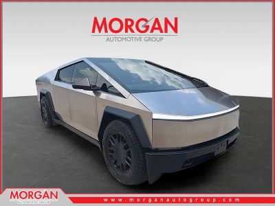 2024 Tesla Cybertruck Base in Stainless Steel — front three-quarter view