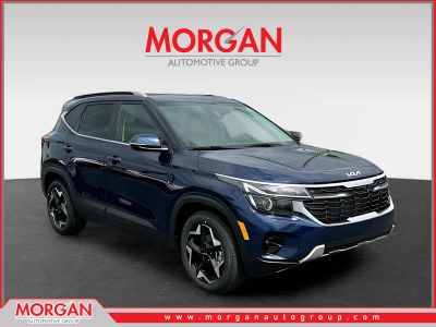 2026 Kia Seltos EX in Blue — front three-quarter view