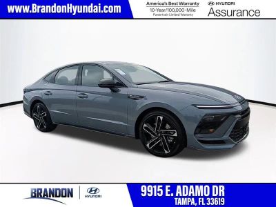 2026 Hyundai SONATA N Line in Blue — front three-quarter view