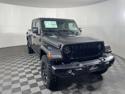 2026 Jeep Gladiator GLADIATOR WILLYS 4X4 in Granite Crystal Metallic Clear-Coat Exterior Paint — front three-quarter view