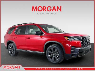 2026 Honda Pilot Sport in Radiant Red Metallic II — front three-quarter view