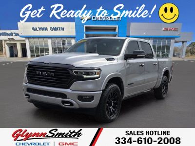 2022 RAM 1500 Longhorn in Billet Silver Metallic Clearcoat — front three-quarter view