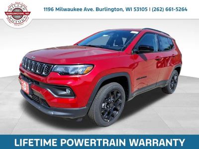 2026 Jeep Compass COMPASS LATITUDE ALTITUDE 4X4 in Red Hot Pearl-Coat Exterior Paint — front three-quarter view